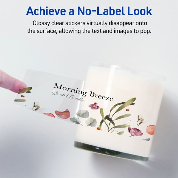 Avery sticker paper glossy clear permanent 4397 avery